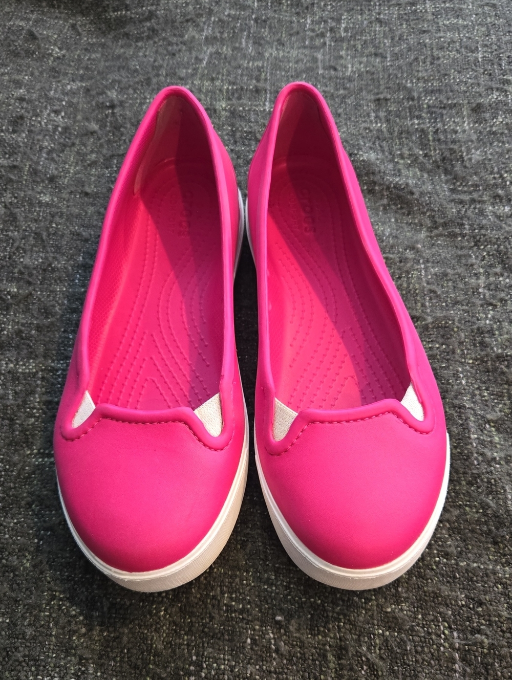 CROCS Women's Bright Pink Slip-On Flats